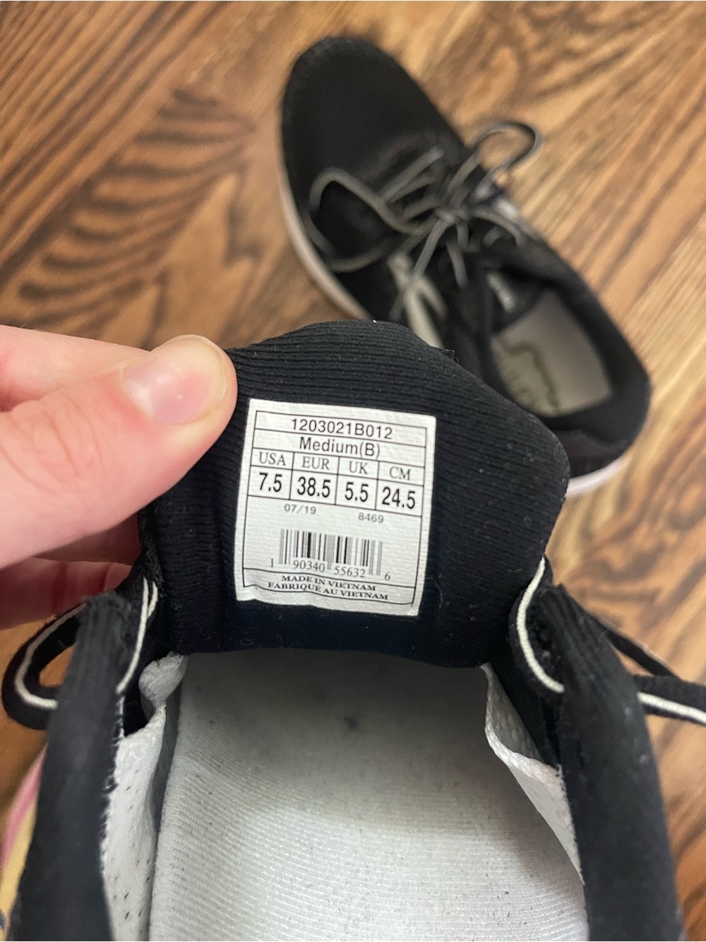 Black Womens Running Sneakers with White Accents - Picture 5 of 5